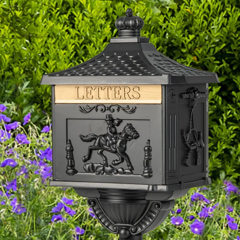 Heavy-Duty Cast Aluminum Mailbox with Mounting Post