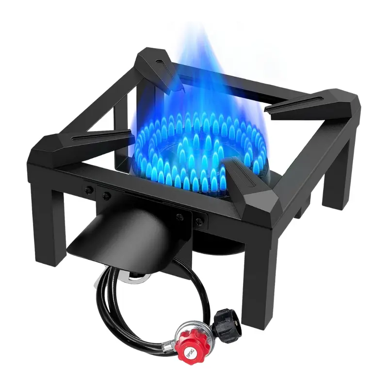 Heavy-Duty Cast Iron Propane Burner for Outdoor Cooking Adventures