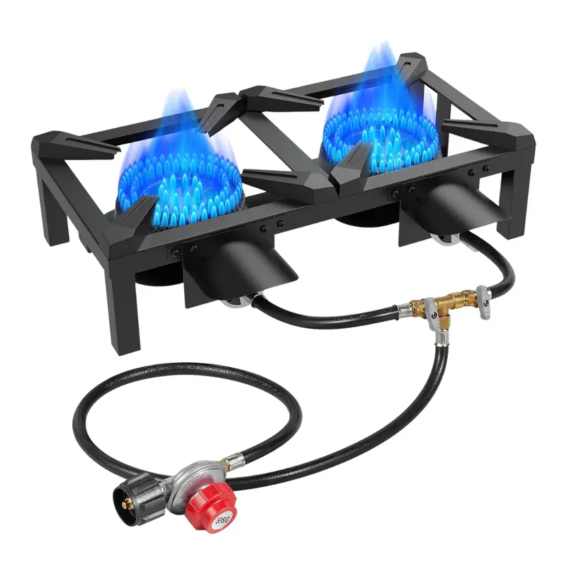 Heavy-Duty Cast Iron Propane Burner for Outdoor Cooking Adventures 2