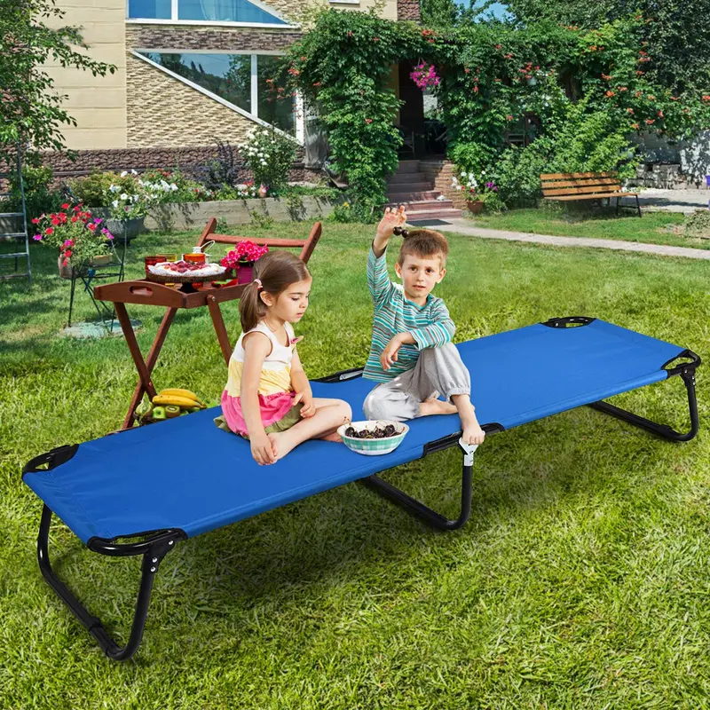 Heavy-Duty Collapsible Camping Cot – Reinforced Steel Frame & Compact Fold