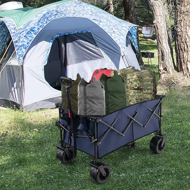 Heavy-Duty Collapsible Utility Wagon with Adjustable Telescoping Handle 2