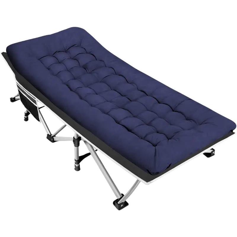 Heavy-Duty Folding Camping Cot: 28" Wide Mattress Support & 600 lb Weight Capacity