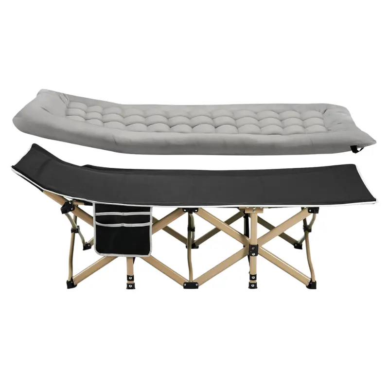 Heavy-Duty Folding Camping Cot: 28" Wide Mattress Support & 600 lb Weight Capacity