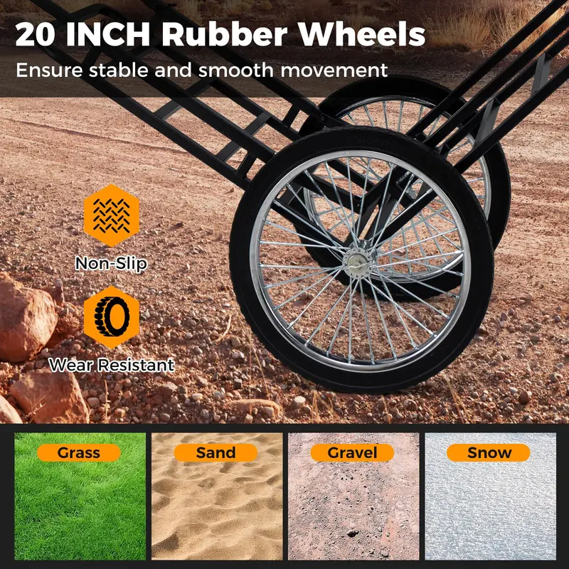 Heavy-Duty Folding Deer Cart – 550-LB Capacity with 20-Inch All-Terrain Wheels