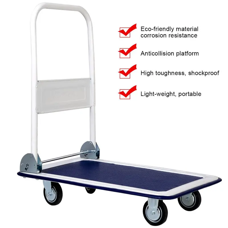 Heavy-Duty Folding Platform Cart – 330-LB Capacity Rolling Flatbed Utility Carrier 2