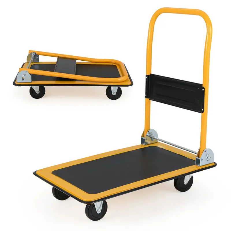 Heavy-Duty Folding Platform Cart – 330-LB Capacity Rolling Flatbed Utility Carrier