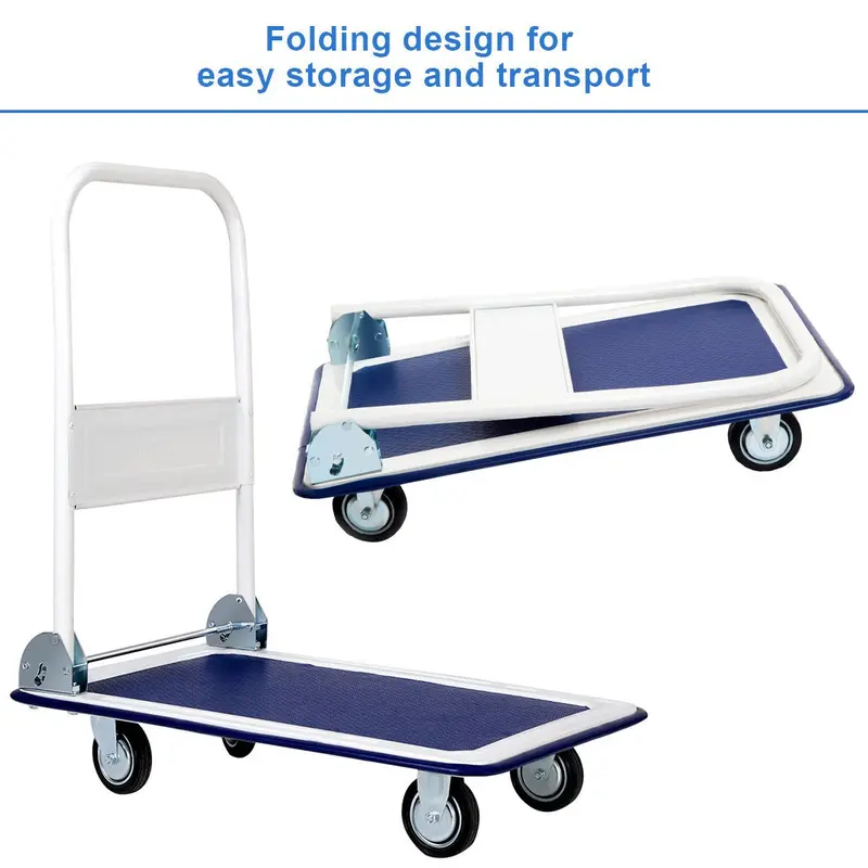 Heavy-Duty Folding Platform Cart – 330-LB Capacity Rolling Flatbed Utility Carrier
