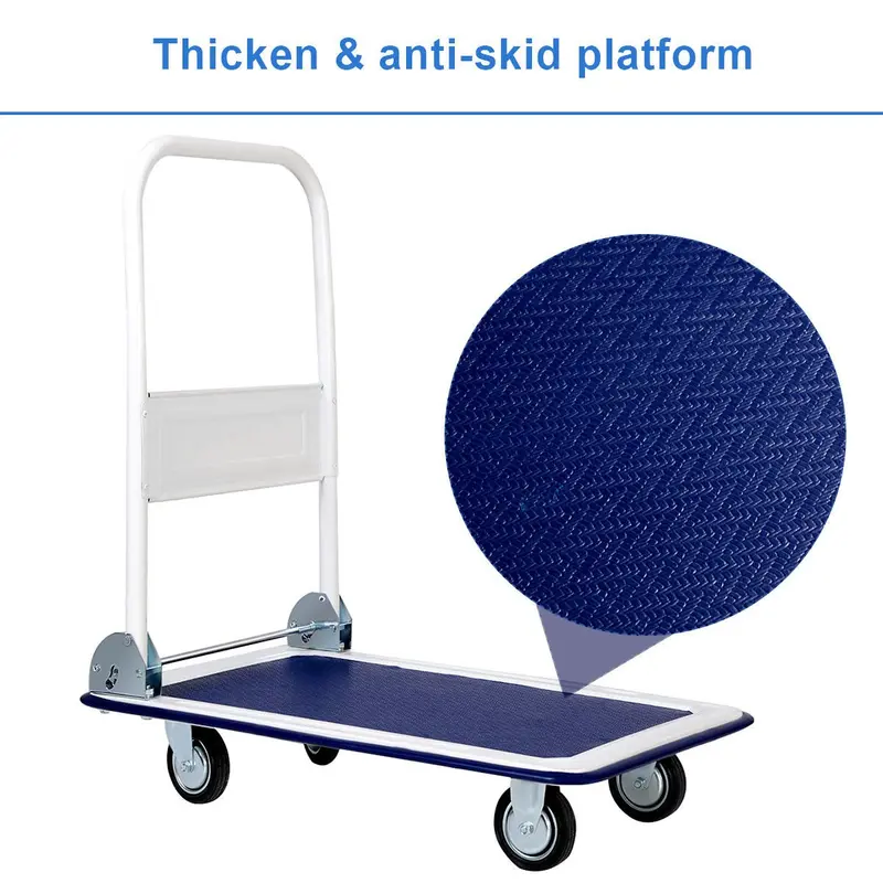 Heavy-Duty Folding Platform Cart – 330-LB Capacity Rolling Flatbed Utility Carrier