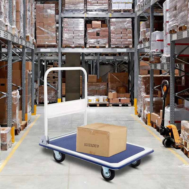 Heavy-Duty Folding Platform Cart – 660 LB Capacity Flatbed Dolly with Smooth-Rolling Casters 2