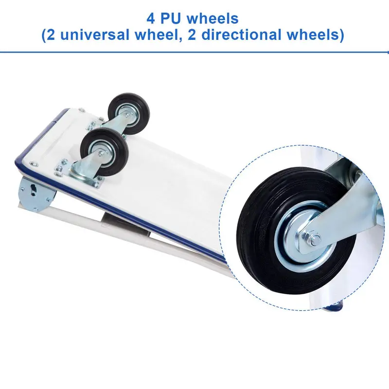 Heavy-Duty Folding Platform Cart – 660 LB Capacity Flatbed Dolly with Smooth-Rolling Casters