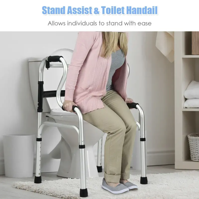 Heavy-Duty Folding Walker – FDA-Certified Support Frame with Toilet Armrests (400 LB Capacity) 2