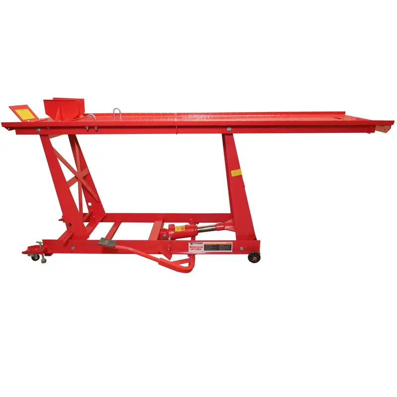 Heavy-Duty Hydraulic Motorcycle Lift Table – 1,000-Pound Capacity, Extra-Long Platform