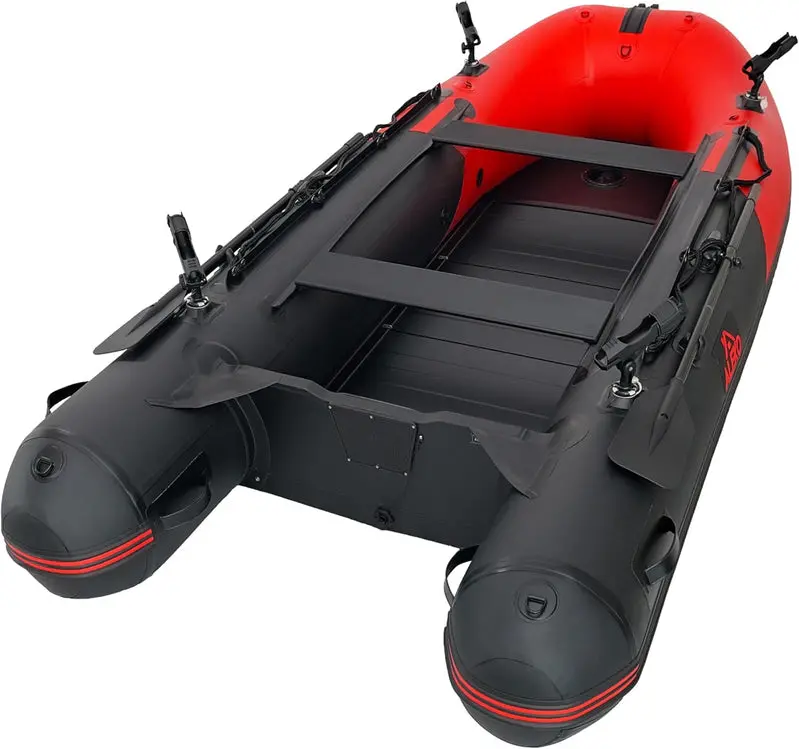 Heavy-Duty Inflatable Dinghy – 2024 Aluminum-Floor Tender Boat with Oars, Rod Holders, and Multi-Passenger Capacity