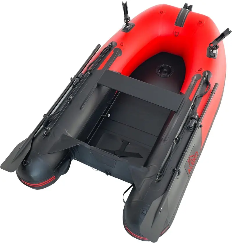 Heavy-Duty Inflatable Dinghy – 2024 Aluminum-Floor Tender Boat with Oars, Rod Holders, and Multi-Passenger Capacity