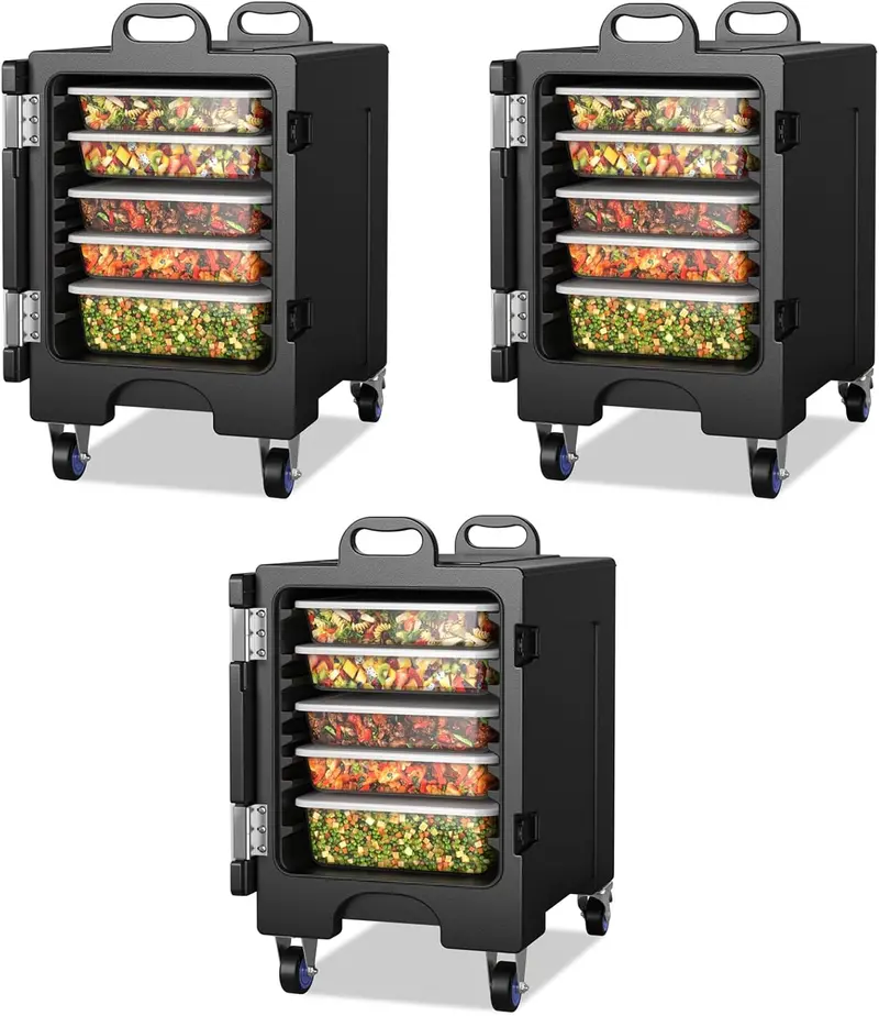 Heavy-Duty Insulated Food Pan Carrier – Holds Five Full-Size Gastronorm Pans, Thermal Retention Design