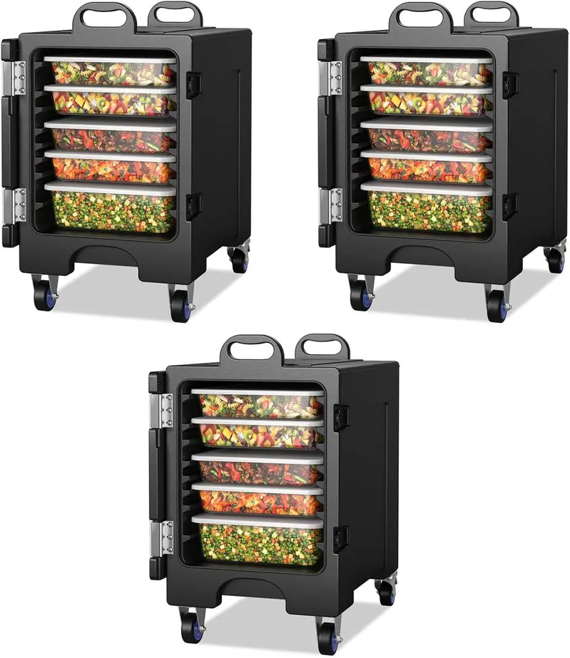 Heavy-Duty Insulated Food Pan Carrier – Holds Five Full-Size Gastronorm Pans, Thermal Retention Design
