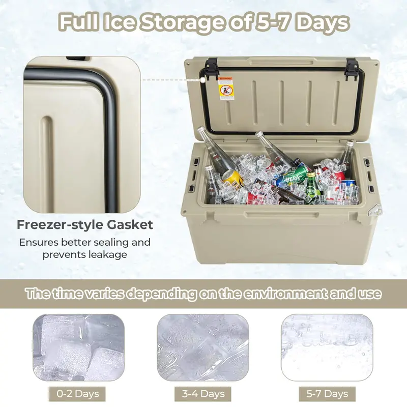Heavy-Duty Insulated Hard-Sided Cooler with Portable Handles