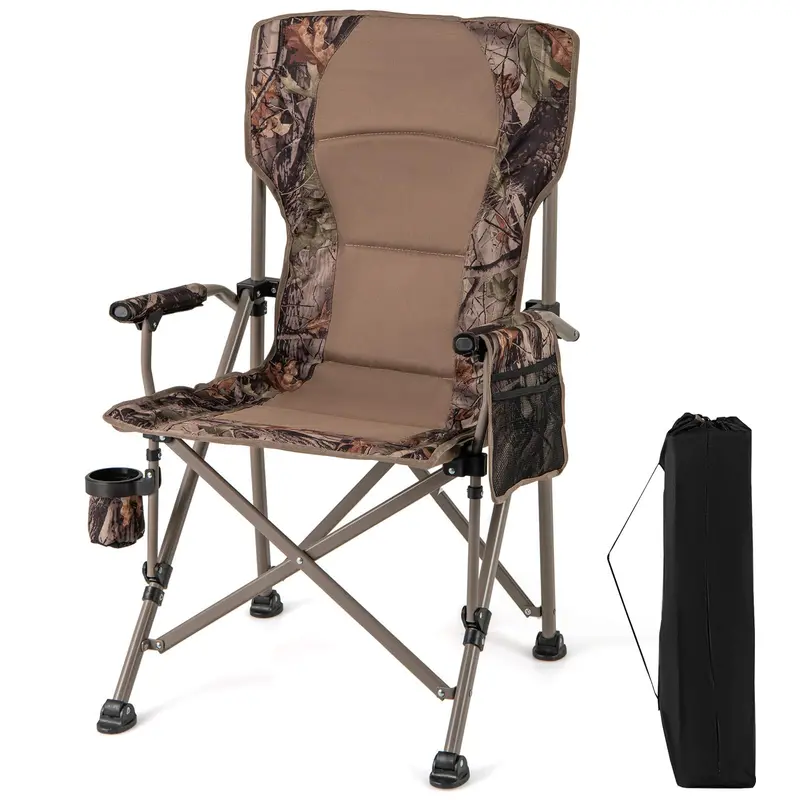 Heavy-Duty Lawn Chair – 400 lb Capacity with Padded Armrests & Removable Covers