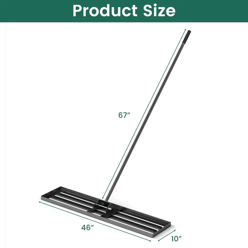 Heavy-Duty Lawn Leveling Rake – 46-Inch Wide Ergonomic Tool for Grading Soil and Preparing Seed Beds