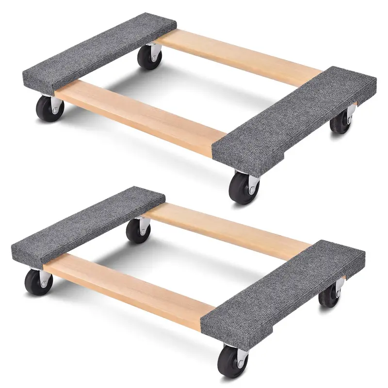 Heavy-Duty Moving Dolly – 30"x18" Carpet-Edged Furniture Transport Cart