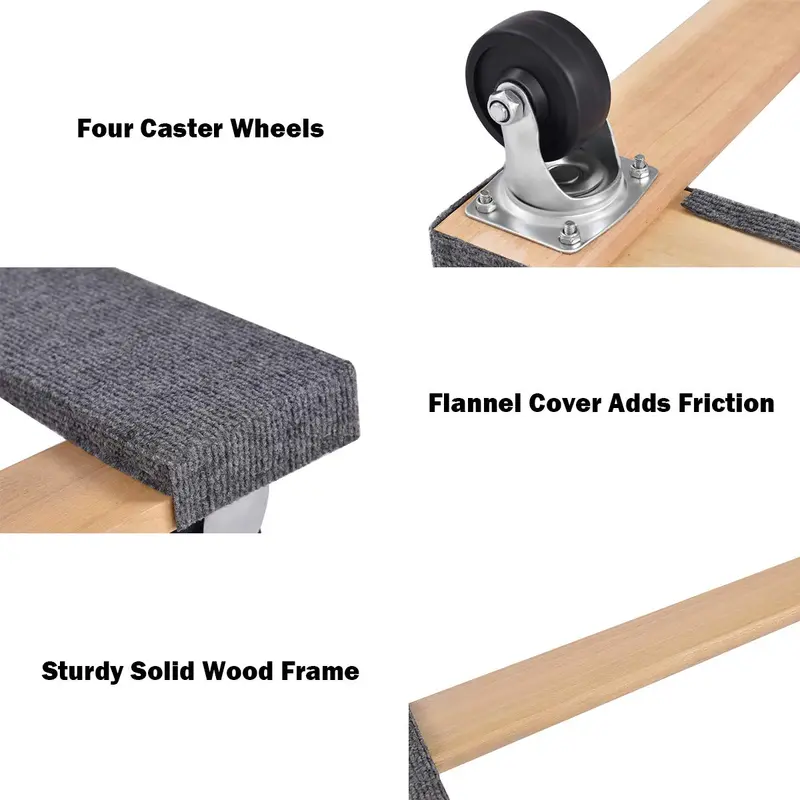 Heavy-Duty Moving Dolly – 30"x18" Carpet-Edged Furniture Transport Cart