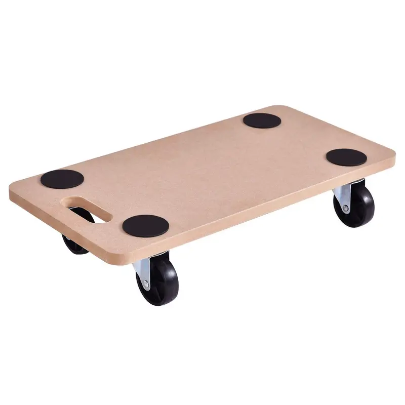 Heavy-Duty Moving Dolly with 23" x 11.5" Wood Platform for Furniture & Appliance Transport