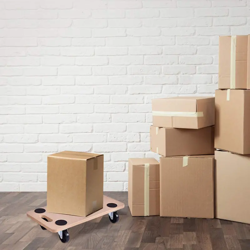 Heavy-Duty Moving Dolly with 23" x 11.5" Wood Platform for Furniture & Appliance Transport 2