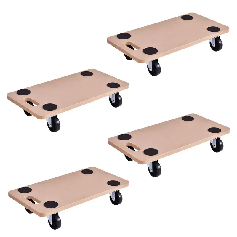 Heavy-Duty Moving Dolly with 23" x 11.5" Wood Platform for Furniture & Appliance Transport