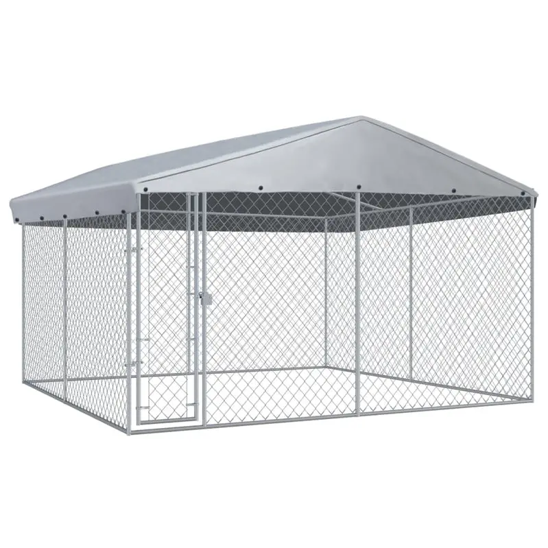 Heavy-Duty Outdoor Dog Kennel with Weatherproof Roof – 150.4 sq. ft. Enclosed Run Space