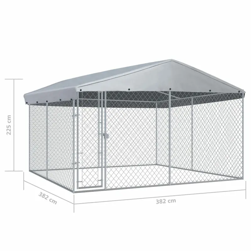Heavy-Duty Outdoor Dog Kennel with Weatherproof Roof – 150.4 sq. ft. Enclosed Run Space