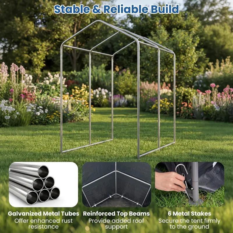 Heavy-Duty Portable Storage Shed – Waterproof Outdoor Carport & Garage Tent for Vehicles or Gear