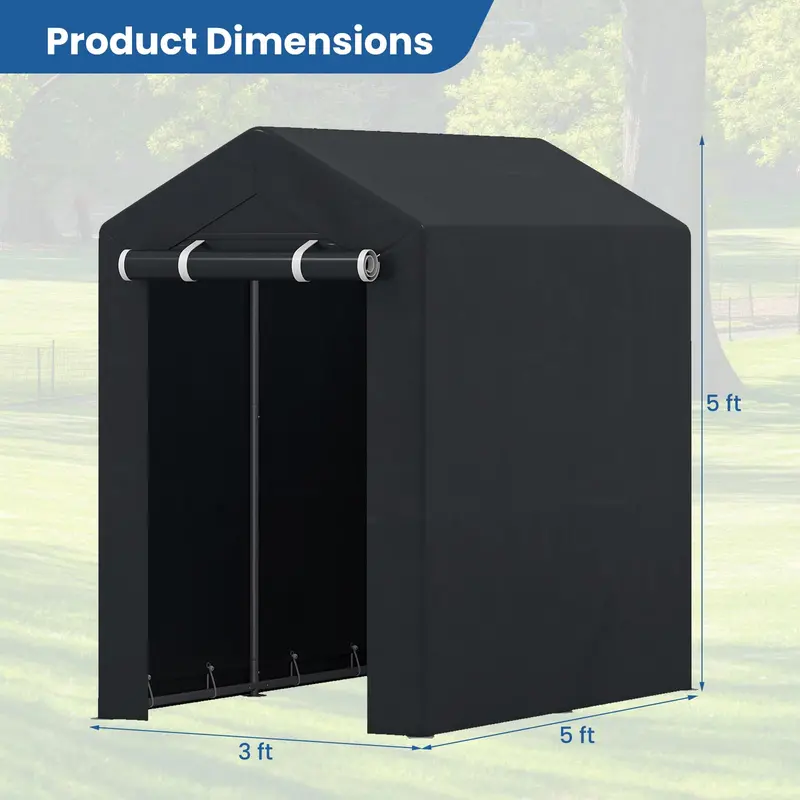 Heavy-Duty Portable Storage Shed – Waterproof Outdoor Carport & Garage Tent for Vehicles or Gear