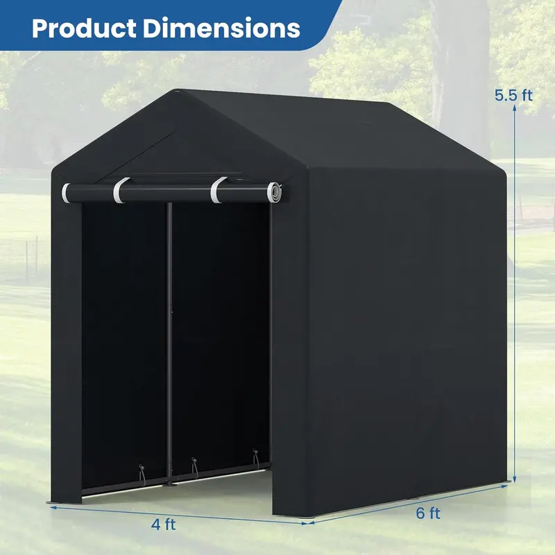 Heavy-Duty Portable Storage Shed – Waterproof Outdoor Carport & Garage Tent for Vehicles or Gear