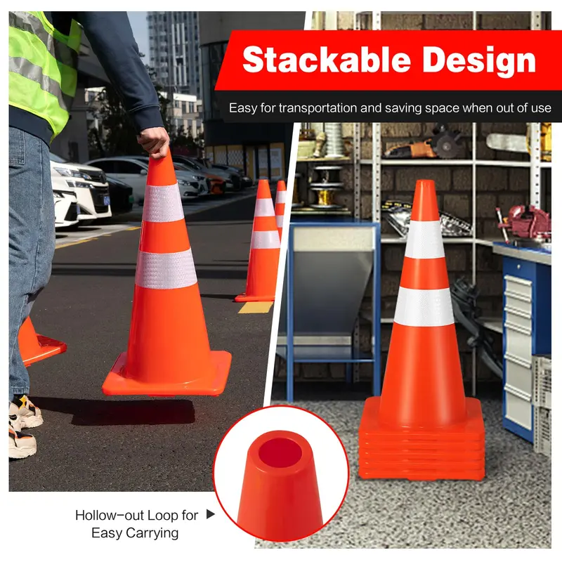 Heavy-Duty PVC Traffic Cone – Single Unit for Safety Signage 2