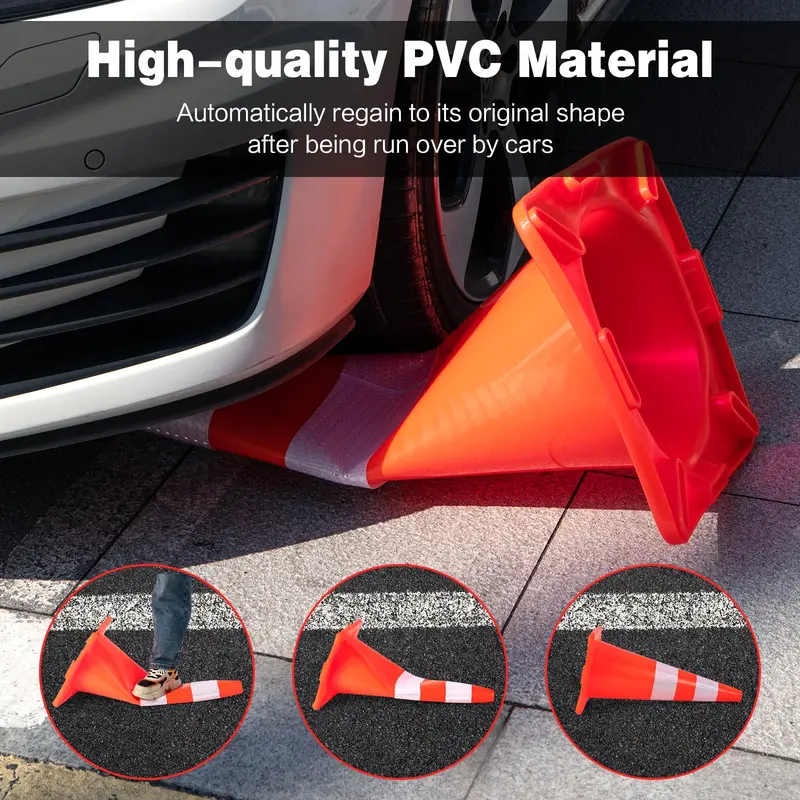 Heavy-Duty PVC Traffic Cone – Single Unit for Safety Signage