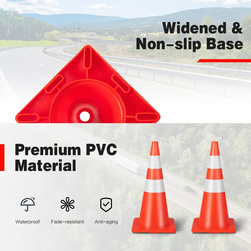 Heavy-Duty PVC Traffic Cone – Single Unit for Safety Signage