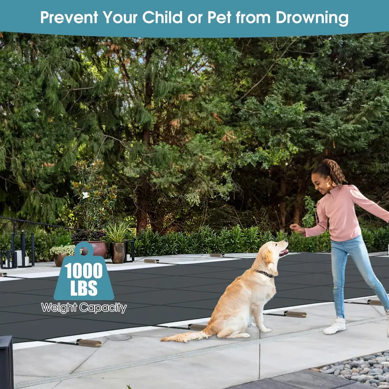 Heavy-Duty Rectangular Winter Pool Cover for 40' x 20' In-Ground Swimming Pools
