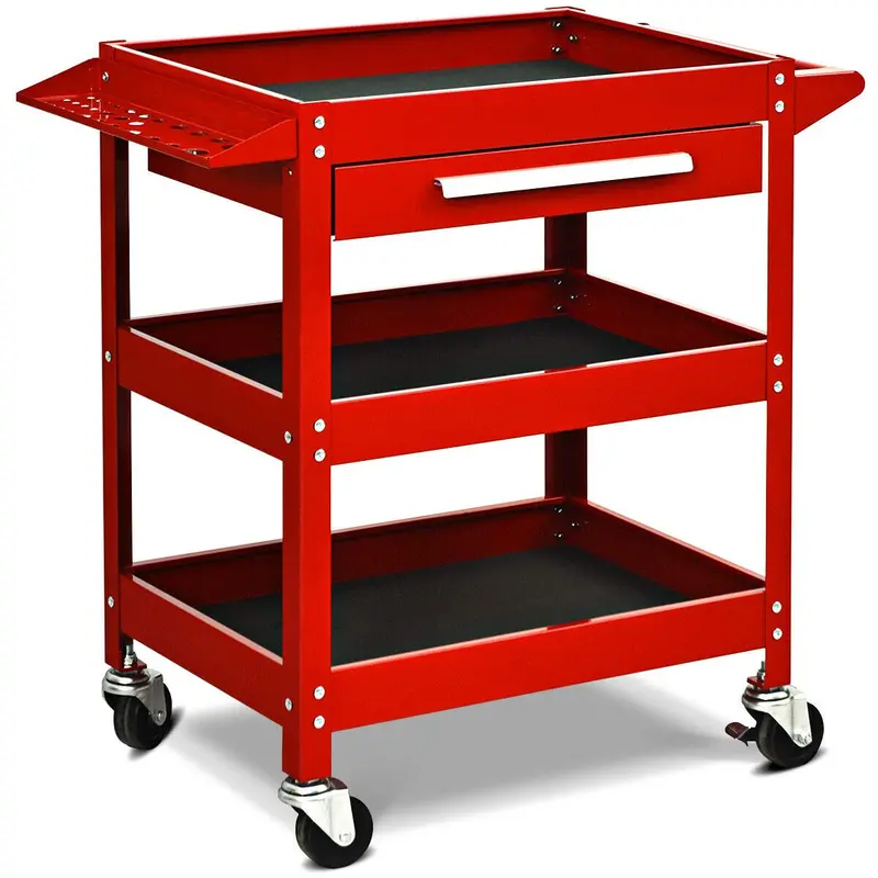 Heavy-Duty Rolling Tool Cart – 330-LB Capacity 3-Tier Mobile Workshop Organizer