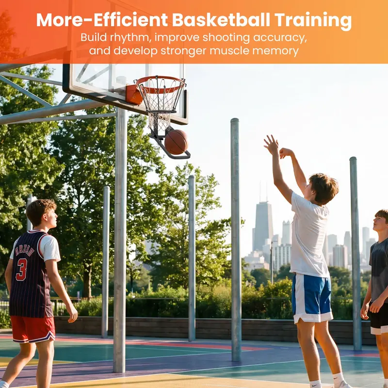 Heavy-Duty Rotating Basketball Return Attachment – 180° Swivel Rebounder