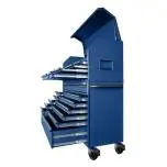 Heavy-Duty Tool Trolley Cabinet – 56" W × 22" D, 23-Drawer Matte Blue Unit (2025) 2