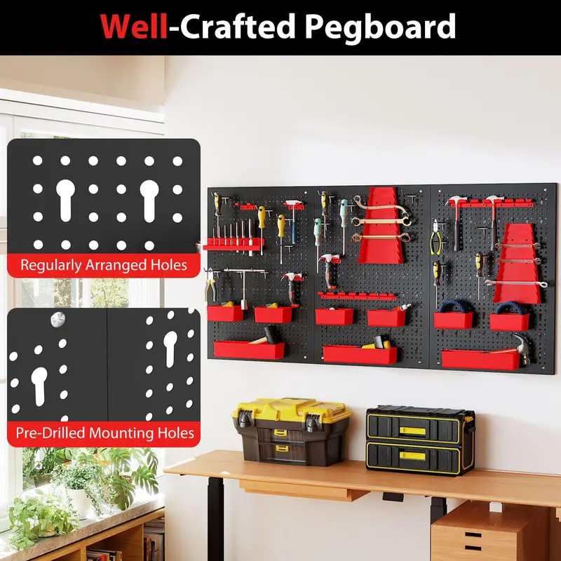 Heavy-Duty Utility Tool Storage Board – Modular Garage & Workshop Organizer Kit