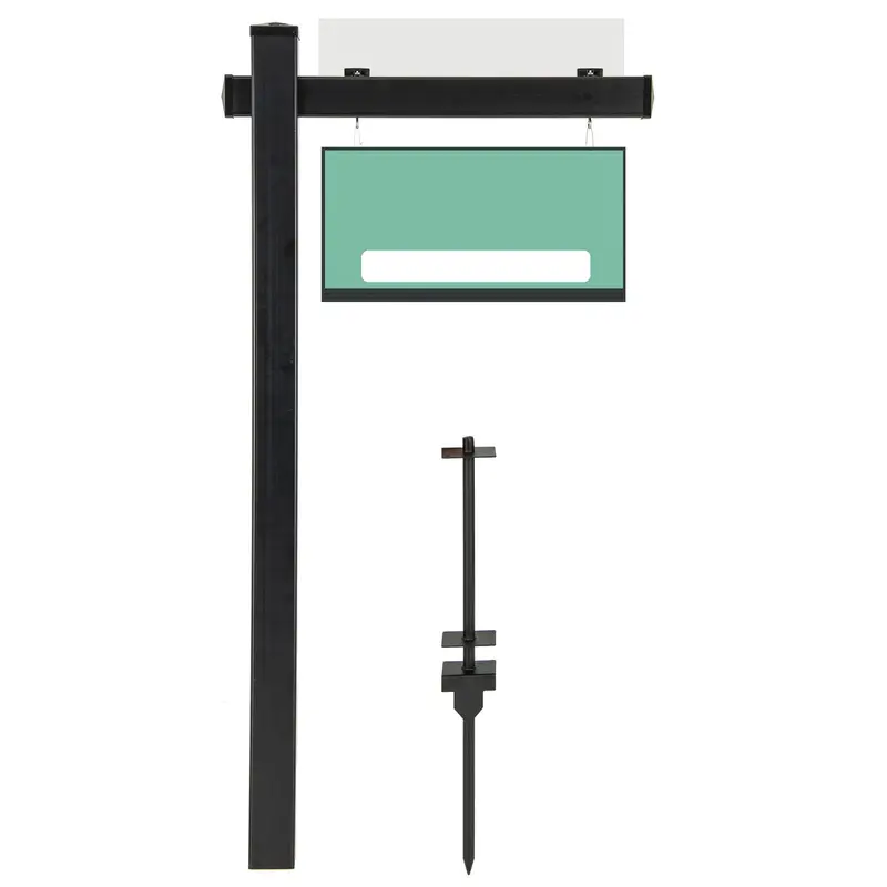Heavy-Duty Vinyl Real Estate Sign Post – 4"×4"×72" Realtor Stake with Flat Cap for Yard Signs