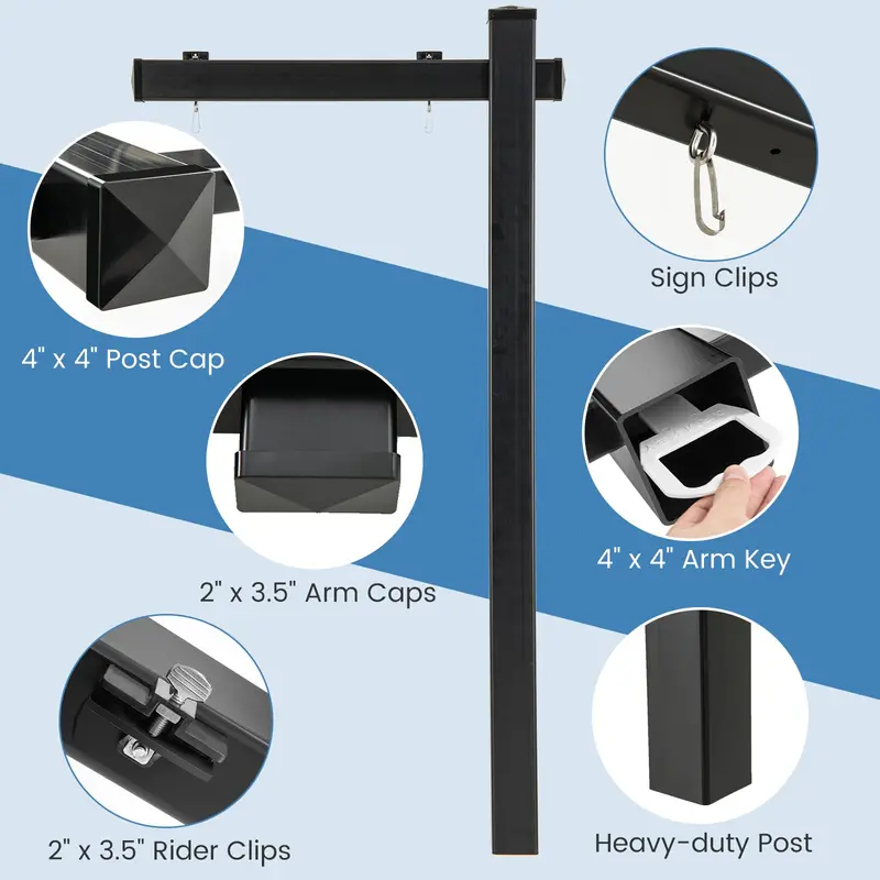 Heavy-Duty Vinyl Real Estate Sign Post – 4"×4"×72" Realtor Stake with Flat Cap for Yard Signs