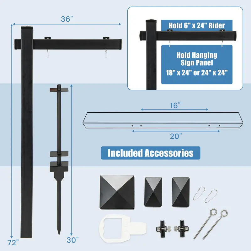 Heavy-Duty Vinyl Real Estate Sign Post – 4"×4"×72" Realtor Stake with Flat Cap for Yard Signs
