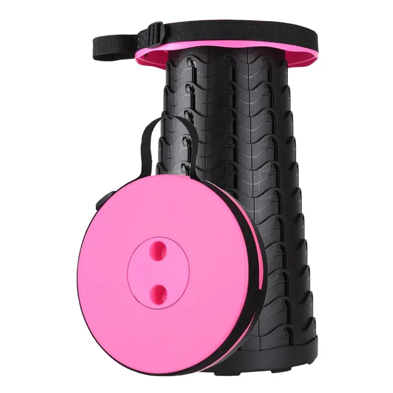 Height-Adjustable Collapsible Stool for Camping, Events, or Multi-Use Indoor Settings