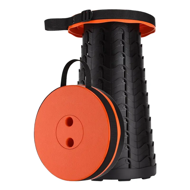 Height-Adjustable Collapsible Stool for Camping, Events, or Multi-Use Indoor Settings