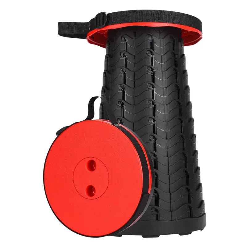 Height-Adjustable Collapsible Stool for Camping, Events, or Multi-Use Indoor Settings