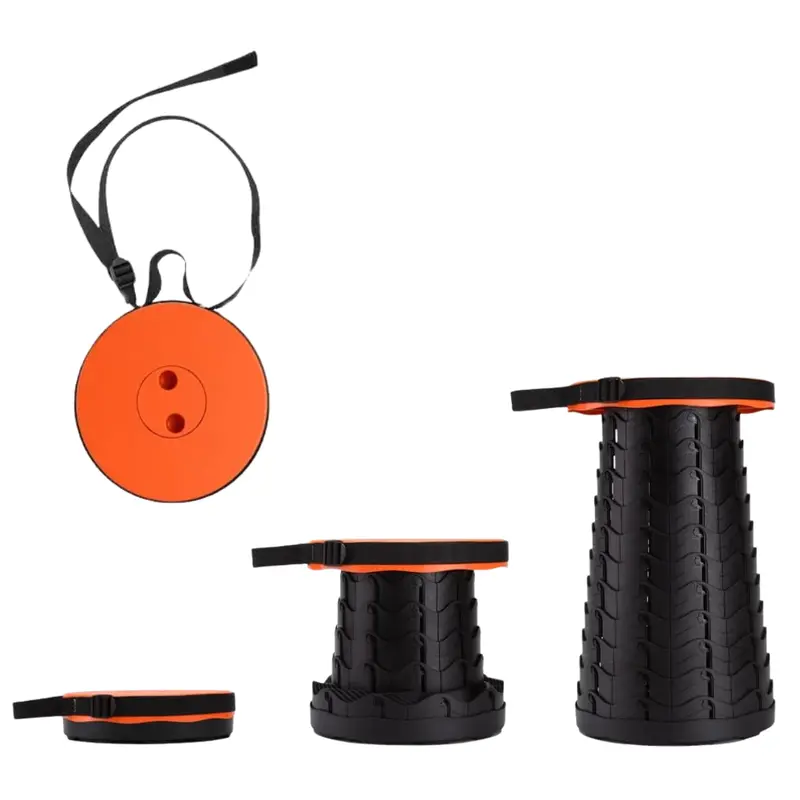 Height-Adjustable Collapsible Stool for Camping, Events, or Multi-Use Indoor Settings