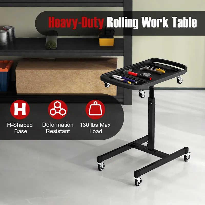 Height-Adjustable Workbench – 31.5" to 48.5" Range with Modular Part Tray