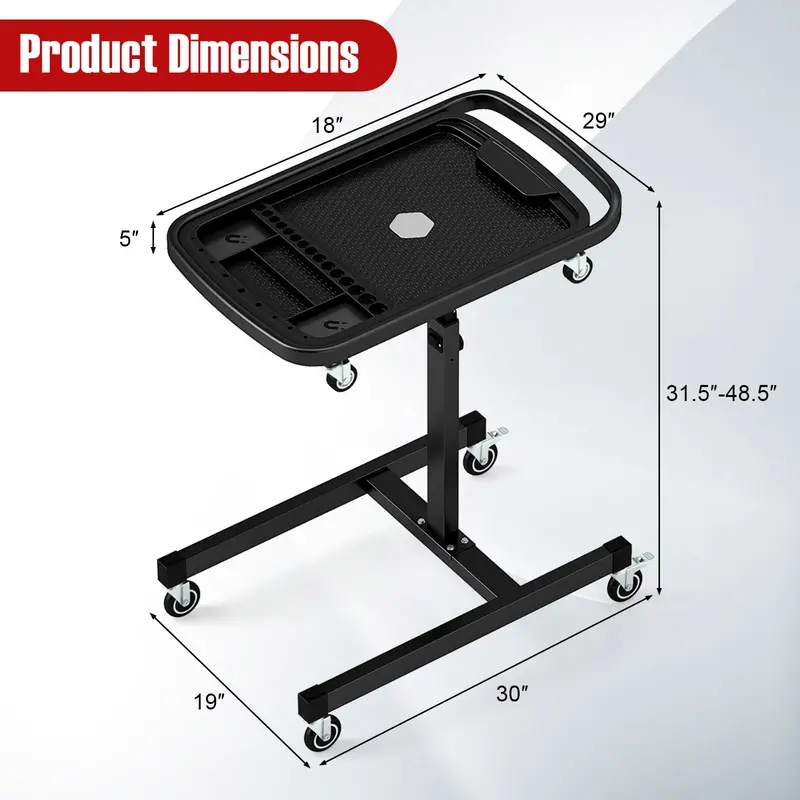 Height-Adjustable Workbench – 31.5" to 48.5" Range with Modular Part Tray